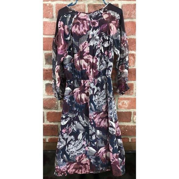 Sundance Catalog Silk Floral Midi Dress boho prairie Size XS - Picture 3 of 5